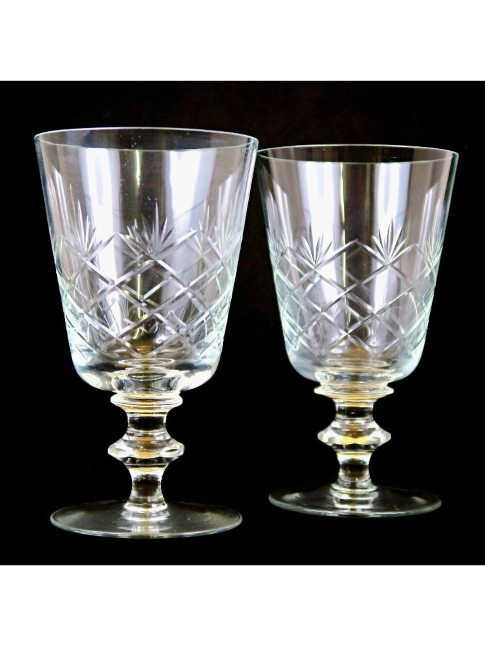 Toscany Fern Water Goblets (Set of 2) -- Mid-Century Blown Glass Drinkware